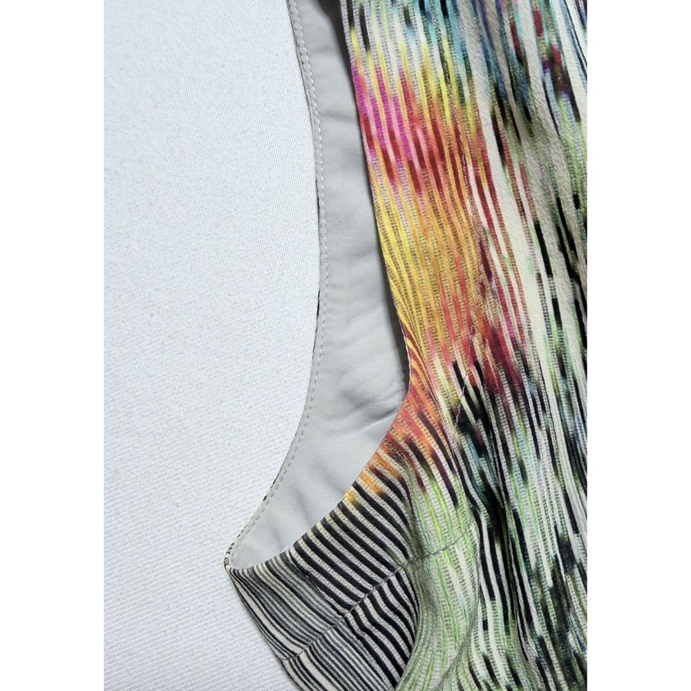 Nanette Lepore Silk Blouse Women 4 Multi Color Good Floral Artistic Sleeveless - Picture 11 of 11